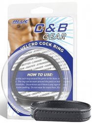 Кольцо на пенис из искусственной кожи на липучке Velcro Cock Ring – черный