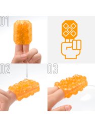 Нереалистичный мастурбатор Tenga Uni Topaz, 5,8 см, ТПЭ, оранжевый