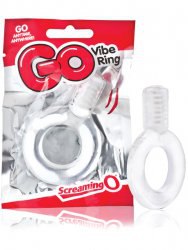 Упругое виброкольцо на пенис Screaming O - Go Vibe Ring одноразовое – прозрачный
