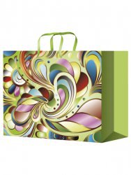 Ламинированный подарочный пакет с абстрактным цветочным рисунком (327*264*136)