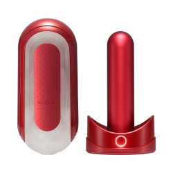 Элегантный мастурбатор с подогревом Tenga Flip Zero Red. 2 режима нагрева, 16 см, АБС/силикон