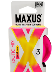 Гладкие презервативы MAXUS Exotic Mix, ароматизированные, 18 см, 3 шт