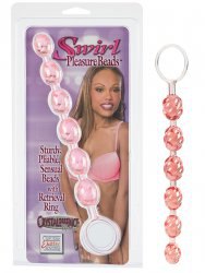 Анальная цепочка Swirl Pleasure Beads со спиралевидным рельефом – розовый