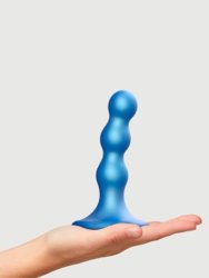 Гибкий фаллоимитатор Strap-On-Me Dildo Plug Balls, 13,8 см, 3 утолщения, синий металлик