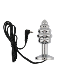 Винтообразная алюминиевая анальная пробка с электростимуляцией