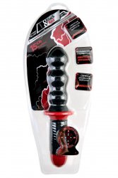 Волнистый анальный вибратор с двойным мотором TOYFA Black&Red – чёрный