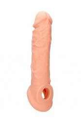 Увеличивающая насадка закрытого типа с кольцом для фиксации на мошонке Penis Extender with Rings - 21 cm
