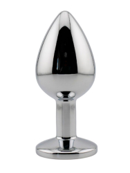 Серебряная анальная пробка с нежно-фиолетовым кристаллом (Small) Kanikule