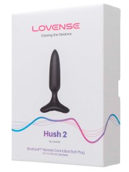Инновационная анальная вибропробка, LOVENSE Hush 2, 13,5 см, управление через приложение, 7 режимов, размер XS, черный