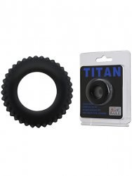 Ребристое эрекционное кольцо Titan – черный