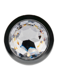 Алюминиевая текстурная анальная пробка с прозрачным кристаллом Medium