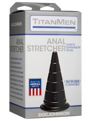 Конусообразная анальная пробка серии TitanMen - Anal Stretcher 6 Plug, 15 см, диаметр 7 см, черный