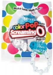Яркое кольцо на пенис ColorPop Quickie Screaming O с вибрацией – синий	