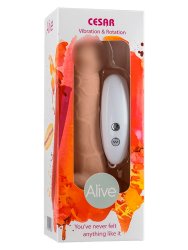 Реалистичный вибратор Alive Cesar, с ротацией, с проводным пультом, 17,5 см, ТПЕ, телесный