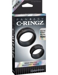 Набор из 2-х эрекционных колец Max Width Silicone Rings – черный