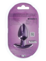 Гладкая анальная пробка Shots toys, 7,9 см, силикон, фиолетовый металлик