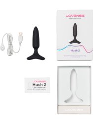 Инновационная анальная вибропробка, LOVENSE Hush 2, 13,5 см, управление через приложение, 7 режимов, размер XS, черный