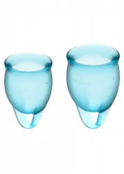 Набор менструальных чаш Satisfyer Feel confident Menstrual Cup (light blue)