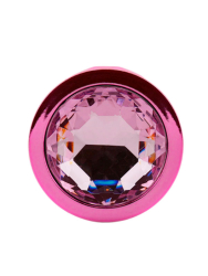 Розовая алюминиевая текстурная анальная пробка Medium