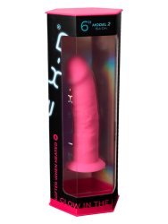 Реалистичный фаллоимитатор SILEXD Model 2, светится в темноте, 15,4 см, силикон, розовый