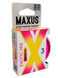 Гладкие презервативы MAXUS Exotic Mix, ароматизированные, 18 см, 3 шт