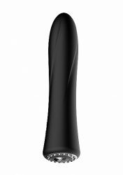 Классический вибратор Jewel (черный): 19.5 см, 10 режимов вибрации, 8500 оборотов/мин, АБС/силикон