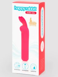Яркая вибропуля Happy Rabbit, 11,3 см, силикон, розовая