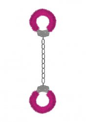 Металлические наножники с меховой обивкой для щиколоток Furry Ankle Cuffs (розовые)