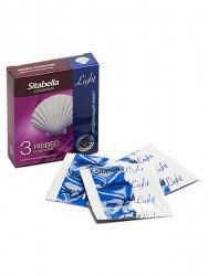Ребристые презервативы Sitabella Light с продлевающим эффектом - 3 шт