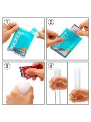 Нереалистичный мастурбатор Tenga Pocket Cold Spark, 7,5 см, ТПЕ, голубой