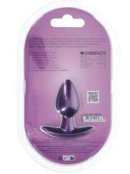 Гладкая анальная пробка Shots toys, 6,5 см, силикон, фиолетовый металлик