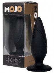 Анальная пробка Mojo Spades Small на присоске – черная