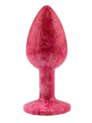 Анальная пробка Kanikule, с ограничителем в форме кристалла, размер S, ярко-розовая