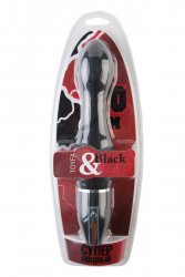 Аккуратный вибратор с ребристой головкой TOYFA Black&Red – чёрный 