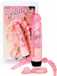 Эротический набор Glitter Play Kit с вибрацией – розовый