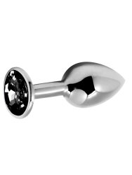 Элегантная анальная втулка Alive Mini Metal Butt, черный кристалл, 7 см, размер S