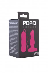Волнистая анальная втулка 14 см с вибрацией и пультом TOYFA POPO Pleasure – розовый 