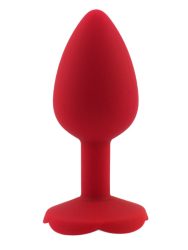 Анальная пробка Kanikule, с ограничителем в форме розочки, размер S, красная