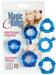 Набор из 3-х эрекционных текстурированных  колец Magic C-Rings – синий