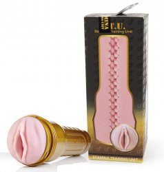 Мастурбатор для тренировки выносливости Fleshlight Gold Stamina вагина - розовый с золотистым