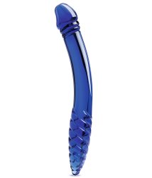 Двусторонний фаллоимитатор Glas Double-sided Glass Dildo, 28 см, рельефный, стекло