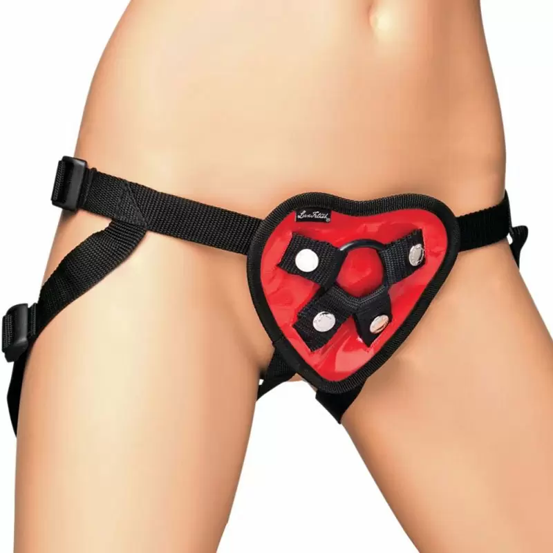 Трусики-сердечко для страпона Red Heart Strap-On Harness – красный