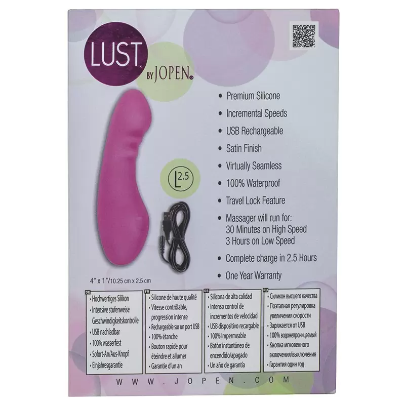 Перезаряжаемый мини-вибромассажер Lust by Jopen L2.5 – розовый