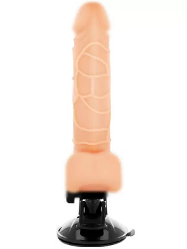 Реалистичный вибратор Dream Love BASECOCK REALISTIC VIBRATOR REMOTE CONTROL NATURAL, с мошонкой, с пультом Д/У, 19,5 см, ТПР, светлый телесный