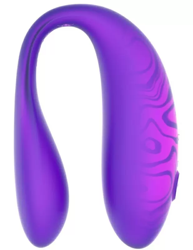 Парный вибратор Amovibe TWIN+ Purple, 8 см, 4 режима, управление через приложение, силикон, фиолетовый