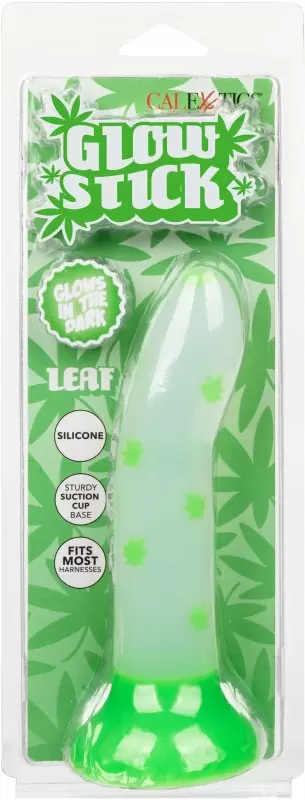 Светящийся фаллоимитатор California Exotic Novelties Glow Stick Leaf, 15,2 см, силикон, белый с зелёным
