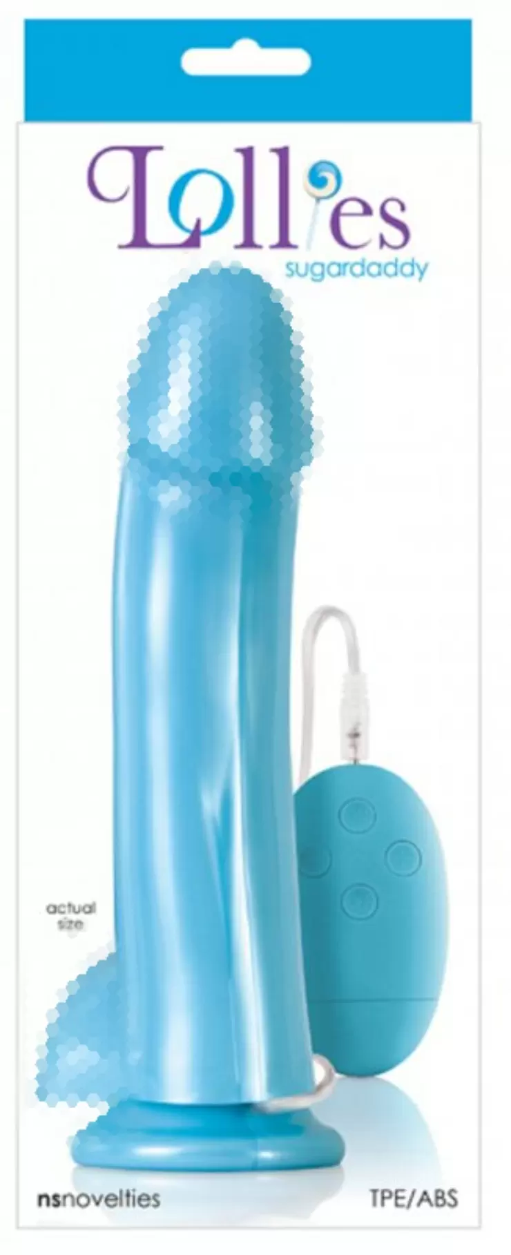 Вибратор Lollies Sugardaddy с присоской и выносным пультом - голубой