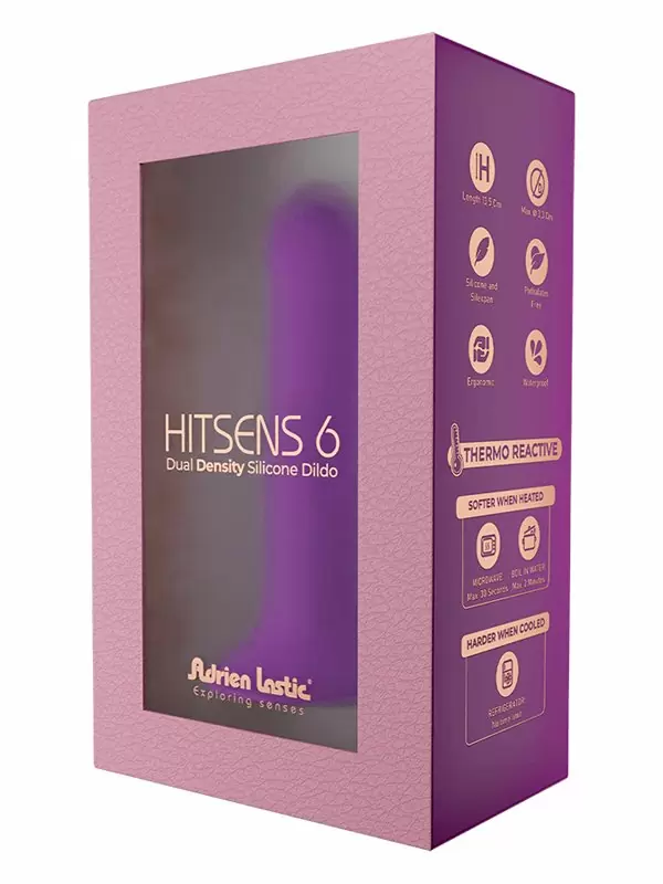 Нереалистичный фаллоимитатор Adrien lastic Hitsens 6, 13,5 см, силикон, фиолетовый