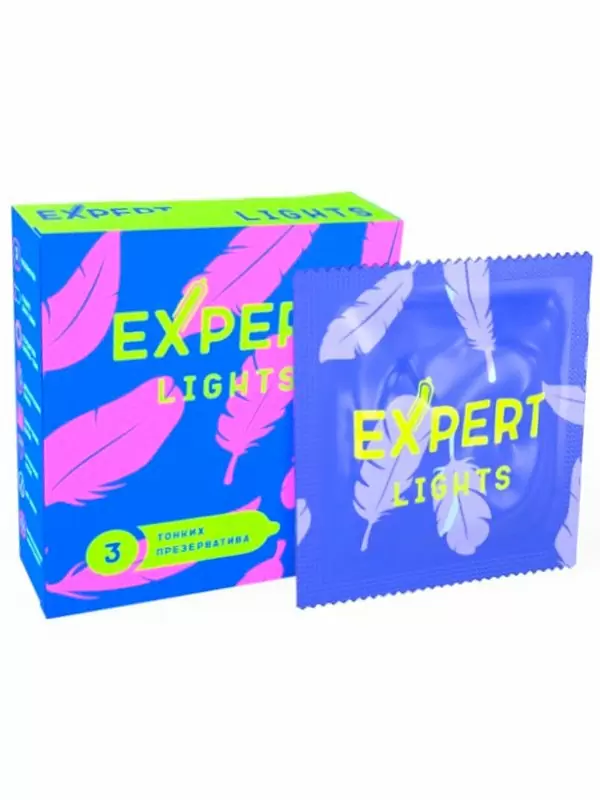 Гладкие презервативы EXPERT Lights, ультратонкие, 3 шт