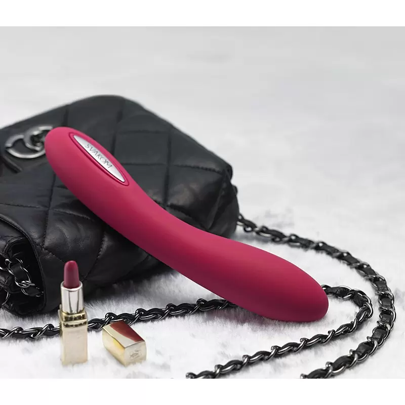 Вибромассажер Leslie с функцией подогрева, интеллектуальный режим – винно красный